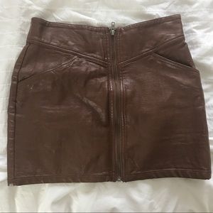 H&M faux leather high waisted mini skirt